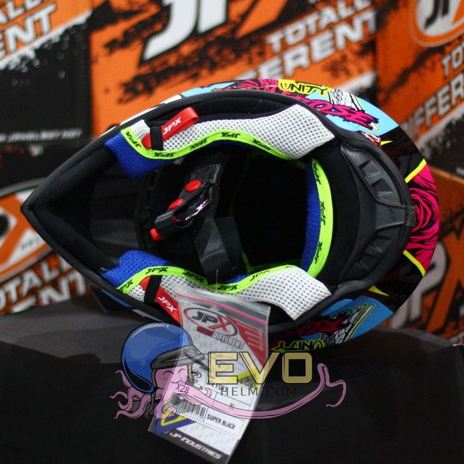 HELM JPX CROSS_FOX1 SERI X28 - SUPER BLACK + GOOGLE SNAIL (ONGKIR 2 KG) HELM JPX X28 MOTIF MERPATI ROSE JPX UNGU MAGENTA ORIGINAL HELM CROSS JPK JPX TRAIL ADVENTURE HELEM JPX HELM JPX TERBARU