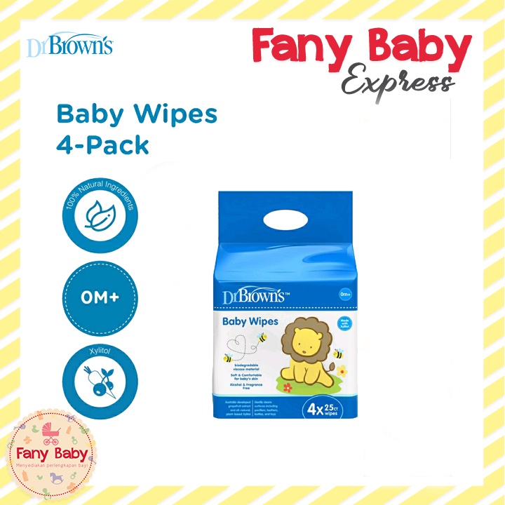 DR BROWNS BABY WIPES 4X25 SHEETS / HG044
