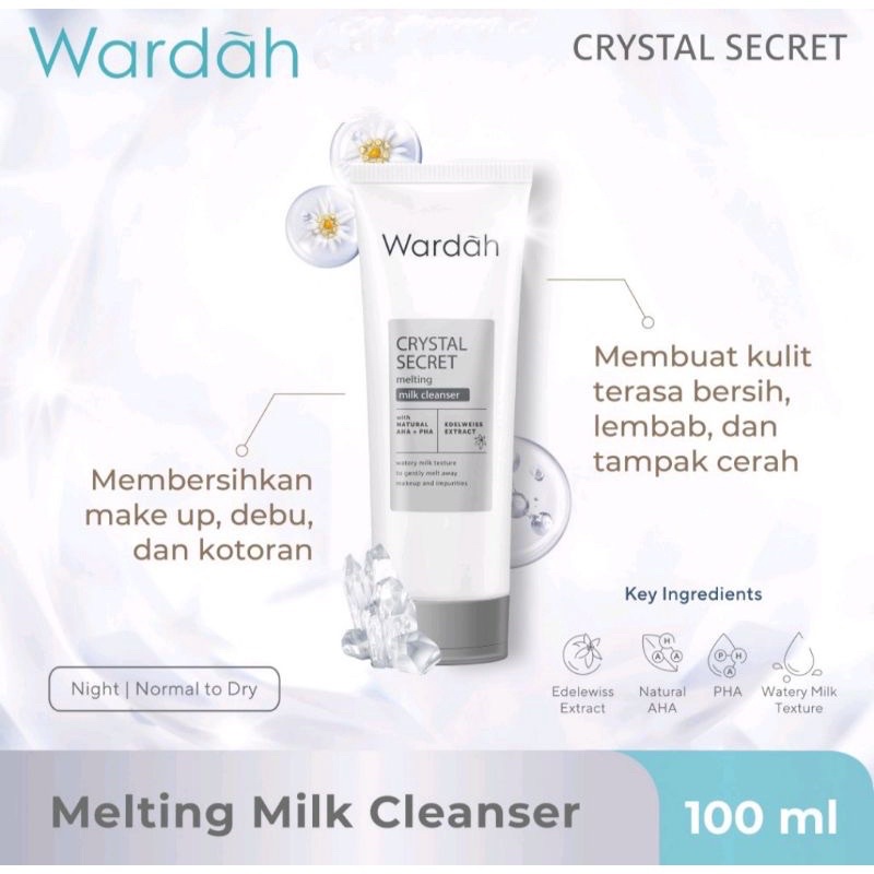 WARDAH CRYSTAL SECRET MELTING MILK CLEANSER PEMBERSIH WAJAH