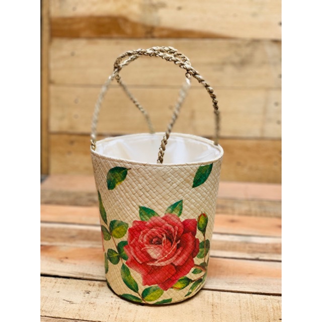 Tas pandan parcel decoupage