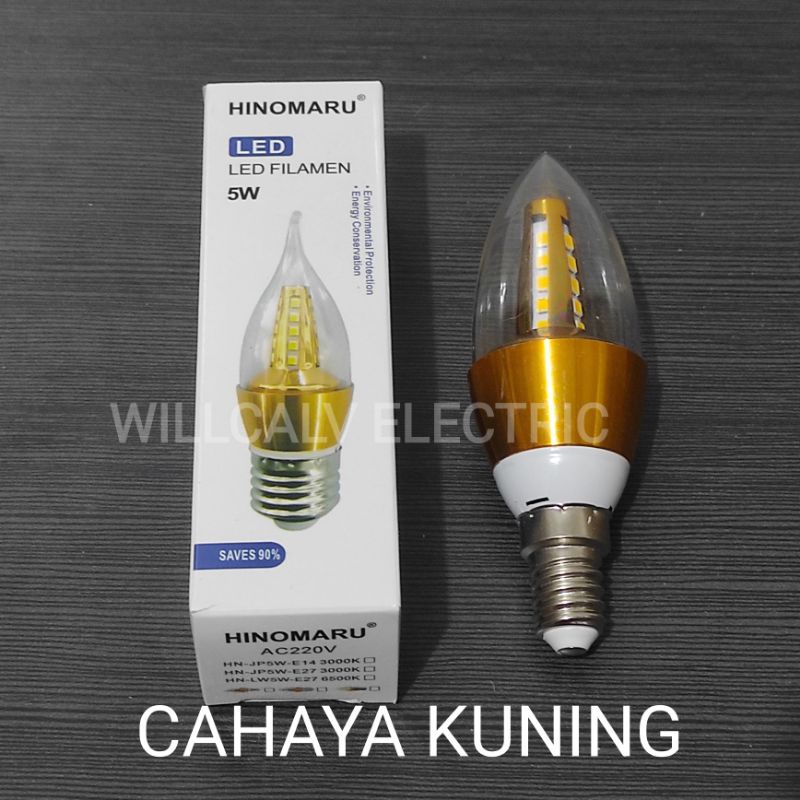 LAMPU CANDLE LED 5W 5WATT 5 W - LAMPU JANTUNG LED 5W 5WATT 5 W TYPE CLASSIC CAHAYA KUNING