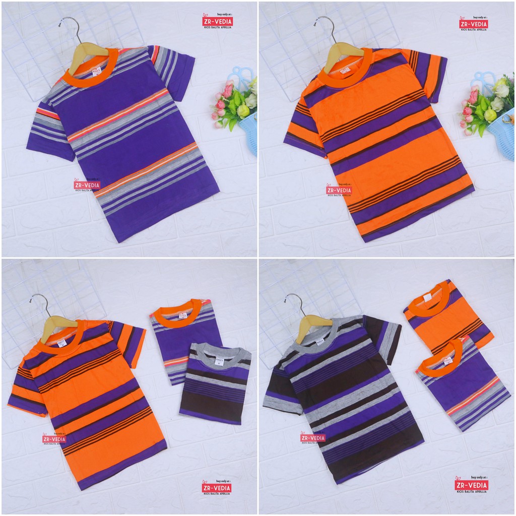 Kaos Geulis Anak  uk 3-5 Tahun / Baju Anak Perempuan Adem Lengan Pendek Murah Salur Branded