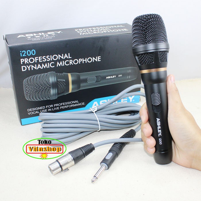 Microfon ASHLEY I-200 Mic Kabel Dinamyc Mikropon Berkwalitas Asli