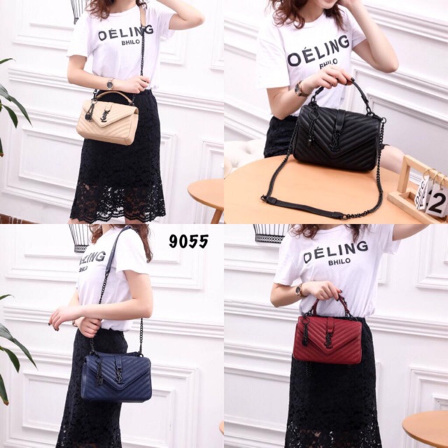NewYSL Shoulder Bag Black Hardware #9055*