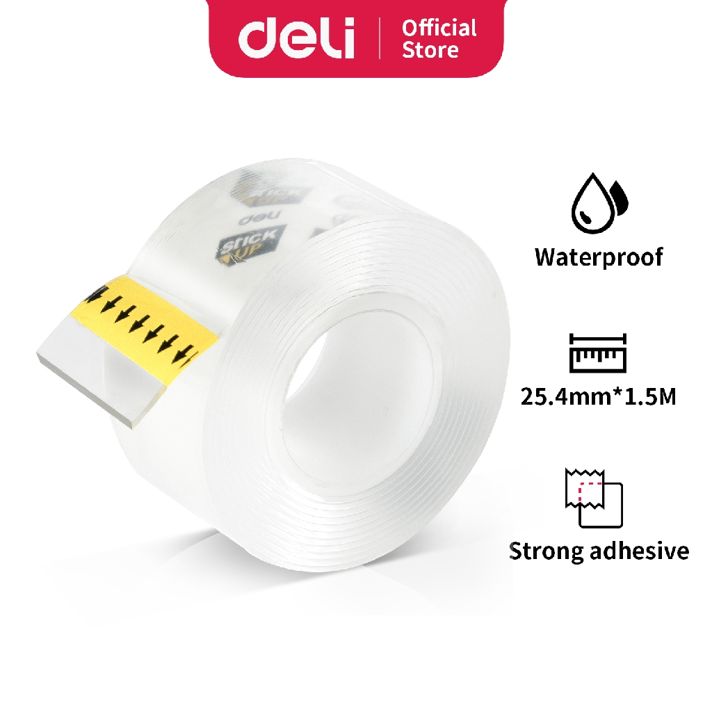 

Deli double sided tape, dua sisi transparan (1 roll kartu) EA35201