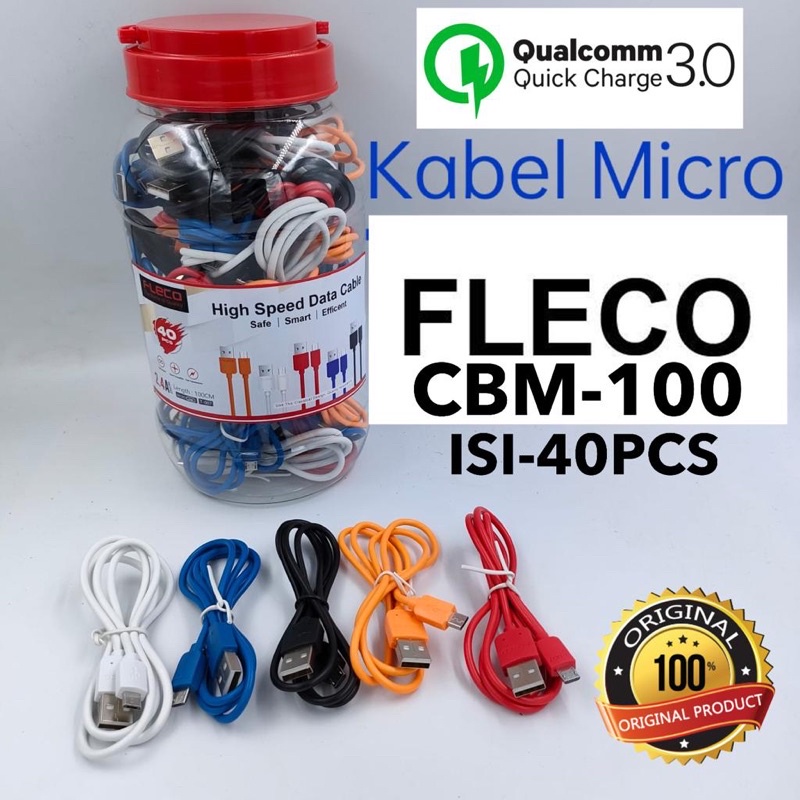 PERTOPLES ISI 40PCS KABEL CHARGER FLECO CBM-100 FOR MICRO KABEL CANDY NEW CBM100