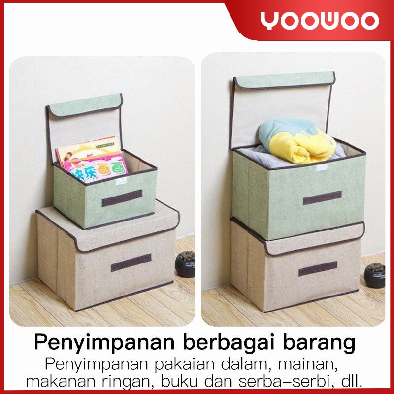 Storage Box 2in1 Box Organizer Tempat Penyimpanan Baju Mainan Ukuran Kecil Dan Besar