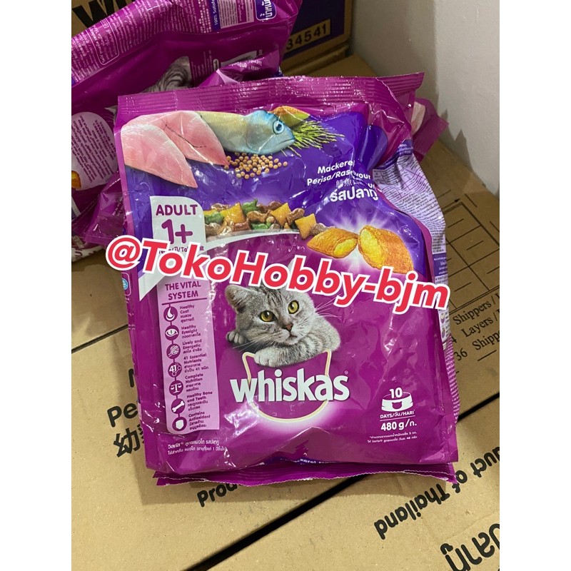 whiskas 480gr adult - makanan kucing whiskas kering - whiskas kucing 480 gr - whiskas tuna