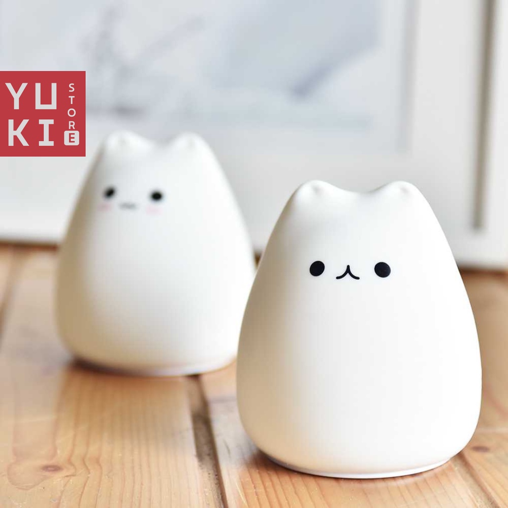 YUKI Lampu Tidur LED GRB Kucing Lucu Lampu Tidur Minimalis Aesthetic Lucu Unik Lampu Kamar