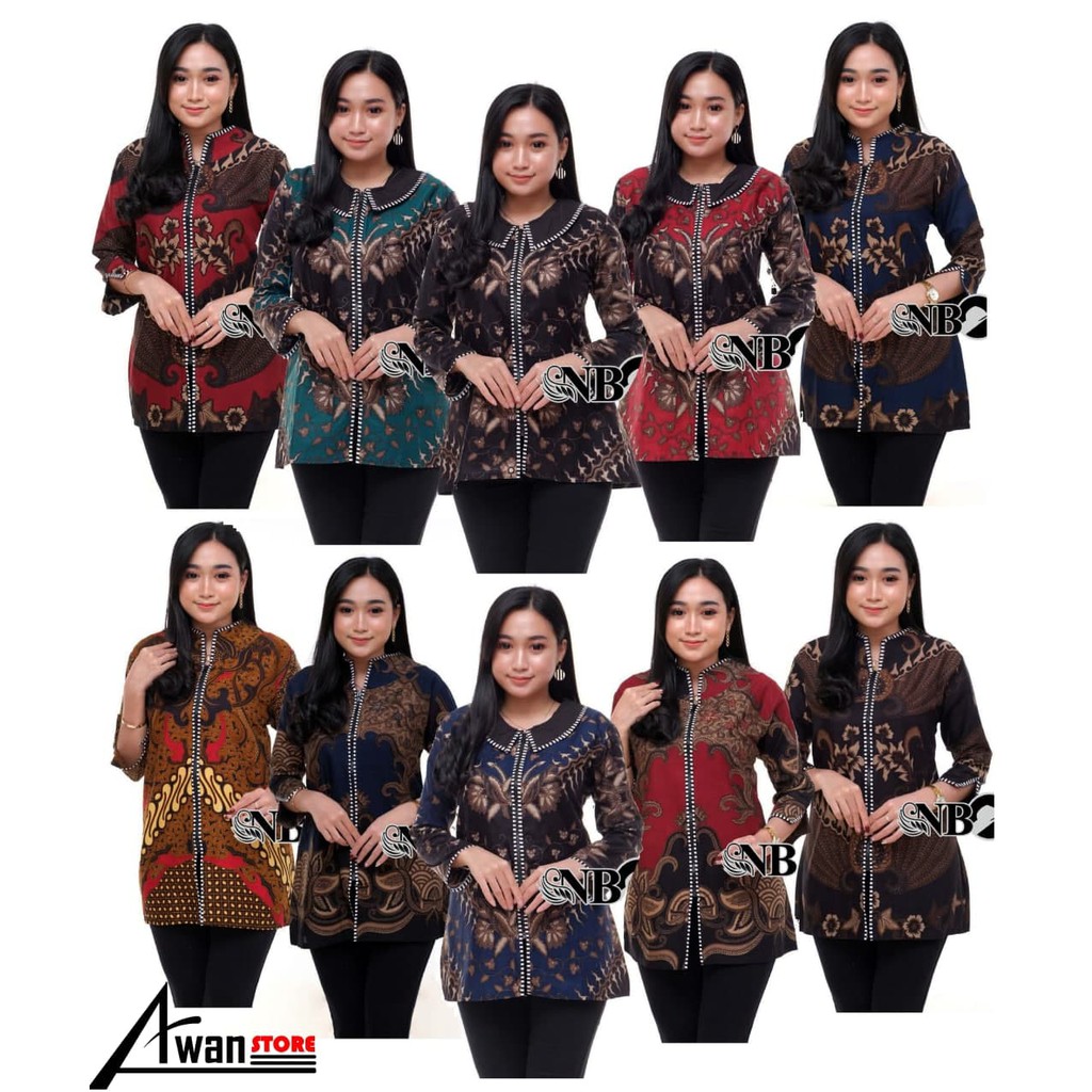 Batik Blouse Batik Blus kerja ukuran M L XL XXL Atasan Batik Atasan Wanita Grosir Murah