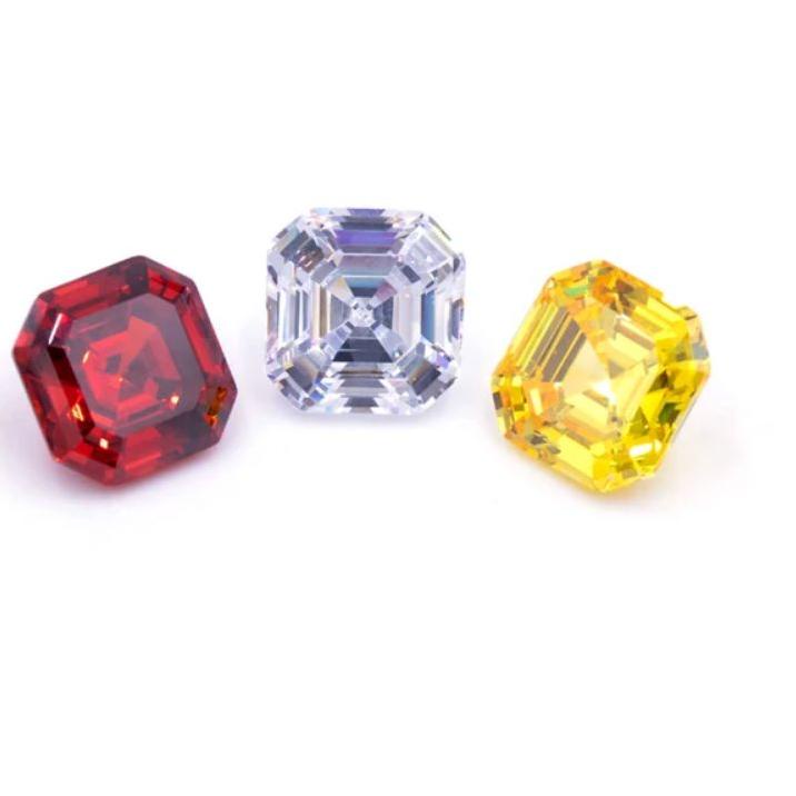 ✪BIG ⚡ALE✪Asscher Cut 8 - 9 MM Cubic Zirconia A5 High quality Permata Cubic Zirconia