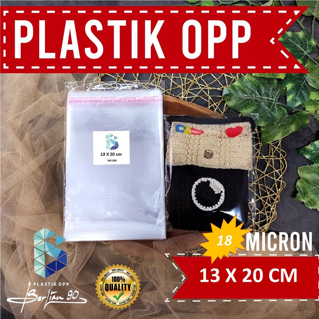 

13X20 CM PLASTIK OPP (SEAL/LEM) TEBAL 18 MIC ASLI / PLASTIK BENING KEMASAN TERMURAH