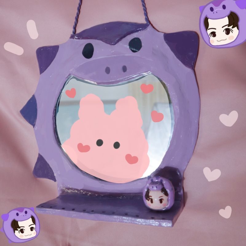 (ver2) NCT Dream Dino ABC Mirror | Cermin Clay