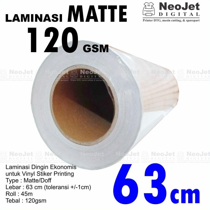 

Laminasi Dingin Matte Doff 120 Gsm Lebar 63 Cm Panjang 45M / 50 Yard Terlaris