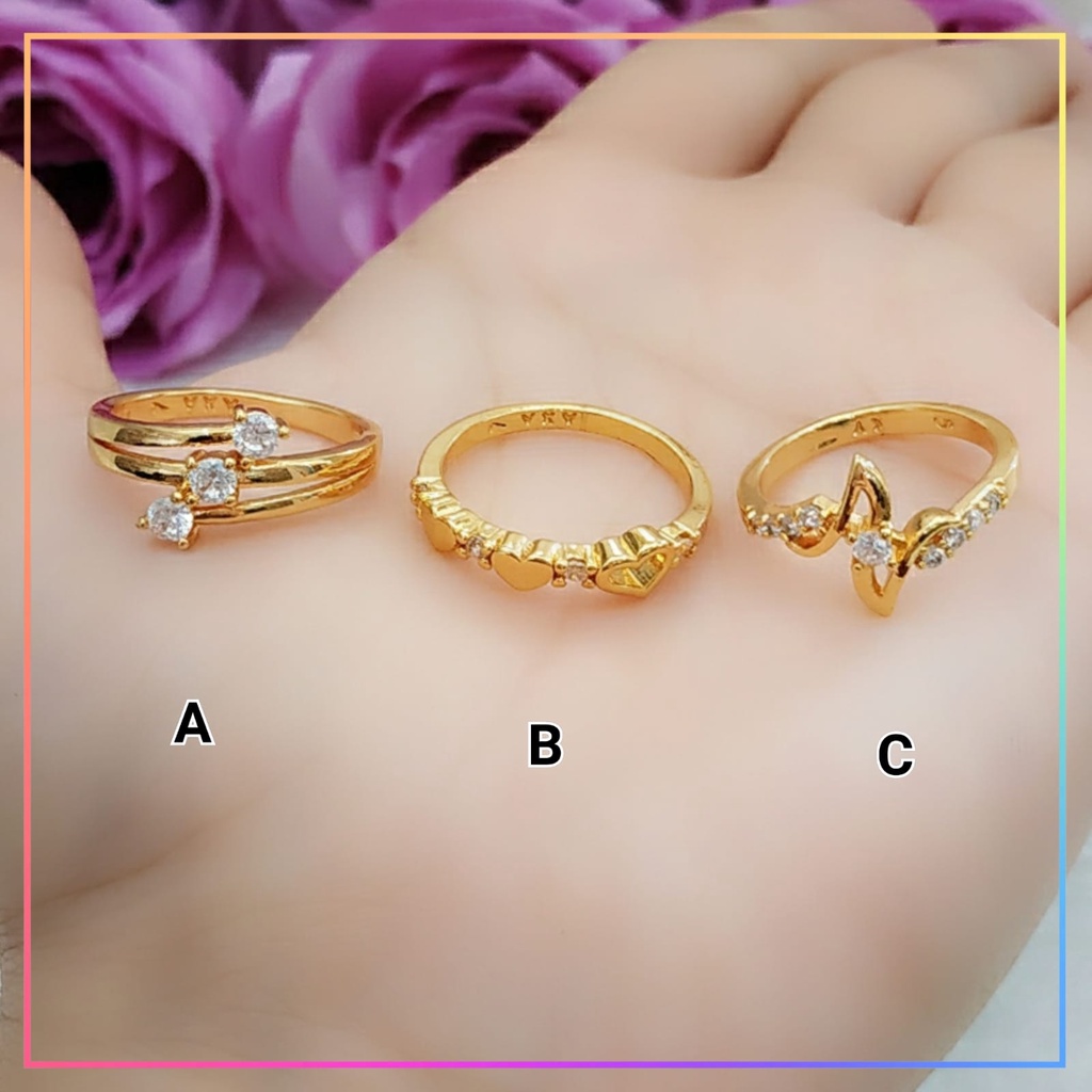 Cincin xuping cincin dewasa spiral bulat terlaris perhiasan wanita cincin lapis emas gold A111