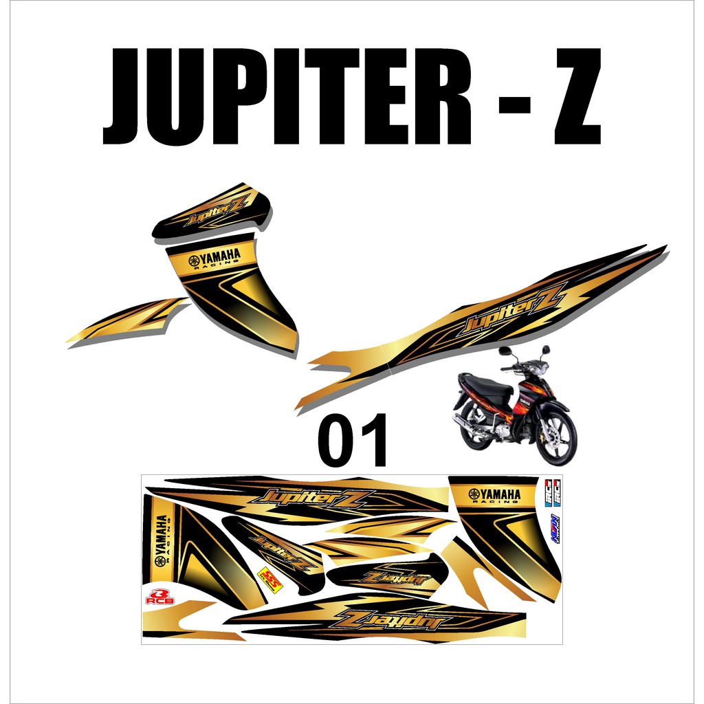 Striping Jupiter Z - Sticker Stiker Variasi Lis Motor Jupiter Z Burhan Termurah DS JP - 1