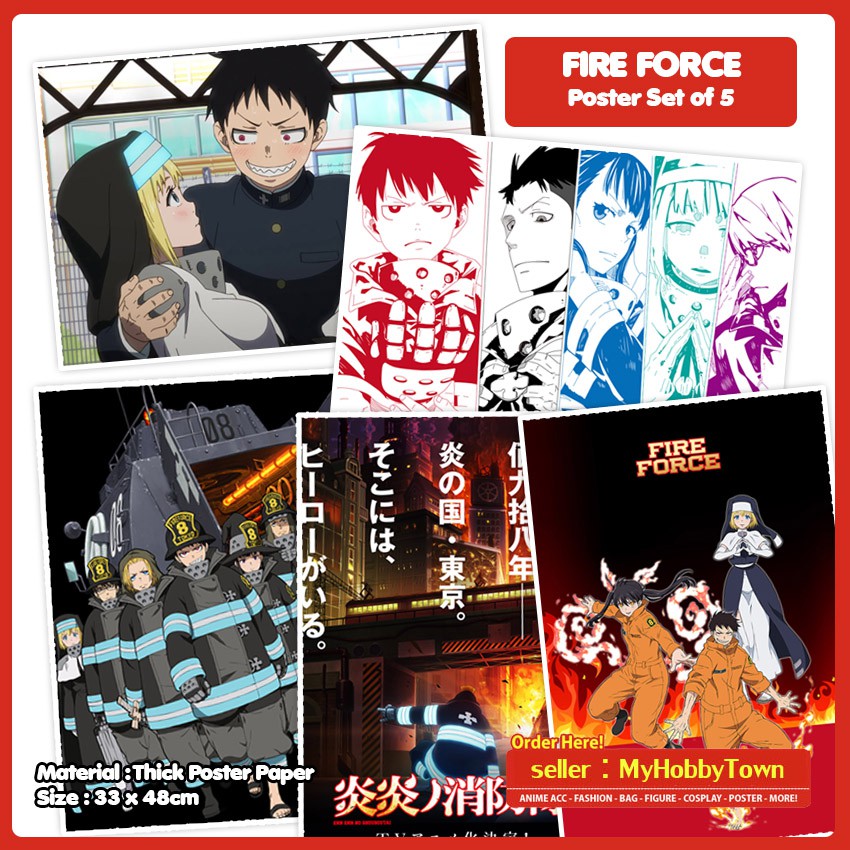 Poster Anime Fire Force Set Of 5