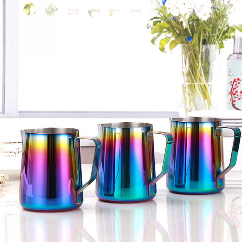 GS8 Gelas Pitcher Kopi Espresso Latte Art Rainbow Stainless Steel 350ml - 10084 OneTwoCup Multi