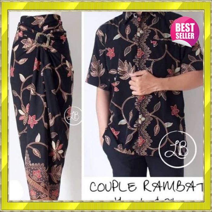 PROMO Couple Rok Lilit & Hem Pendek / Couple Batik / Kemeja Batik / Rok Lilit / Rok