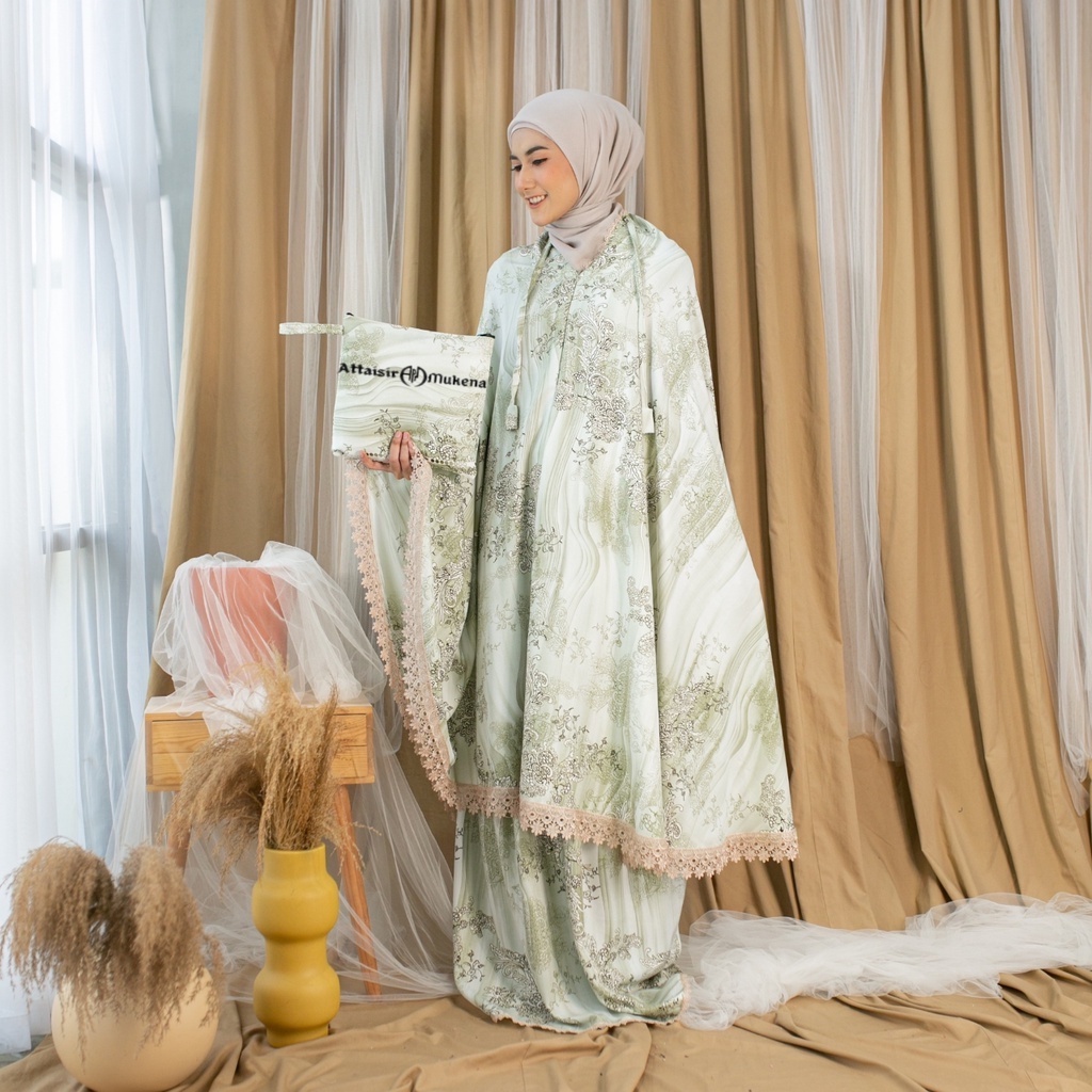 mukena dewasa 2 in 1 apm shakila motif daily laser cut renda traveling terbaru mewah dan cantik