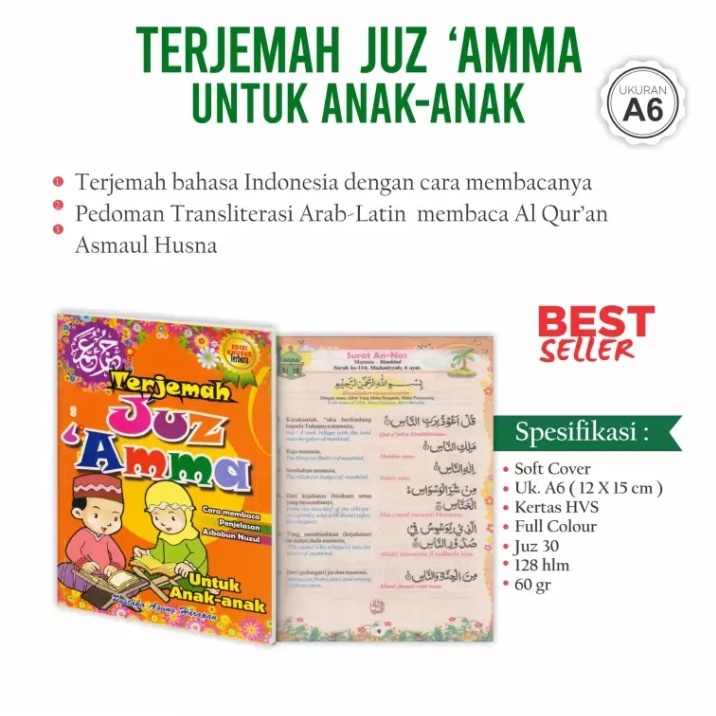 Terjemahan Juz 'amma Edisi Anak Khusus Anak Anak Menghapal Doa Harian 3 Bahasa