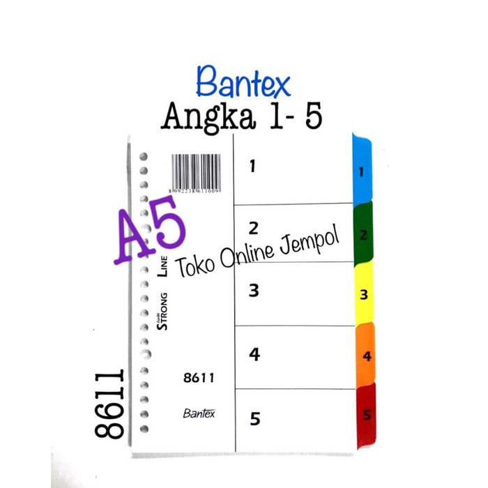 

Nikmati A5 Angka 1-5 Putih 8611 File Divider Bantex Pembatas Binder Atk1173Bx Terbatas