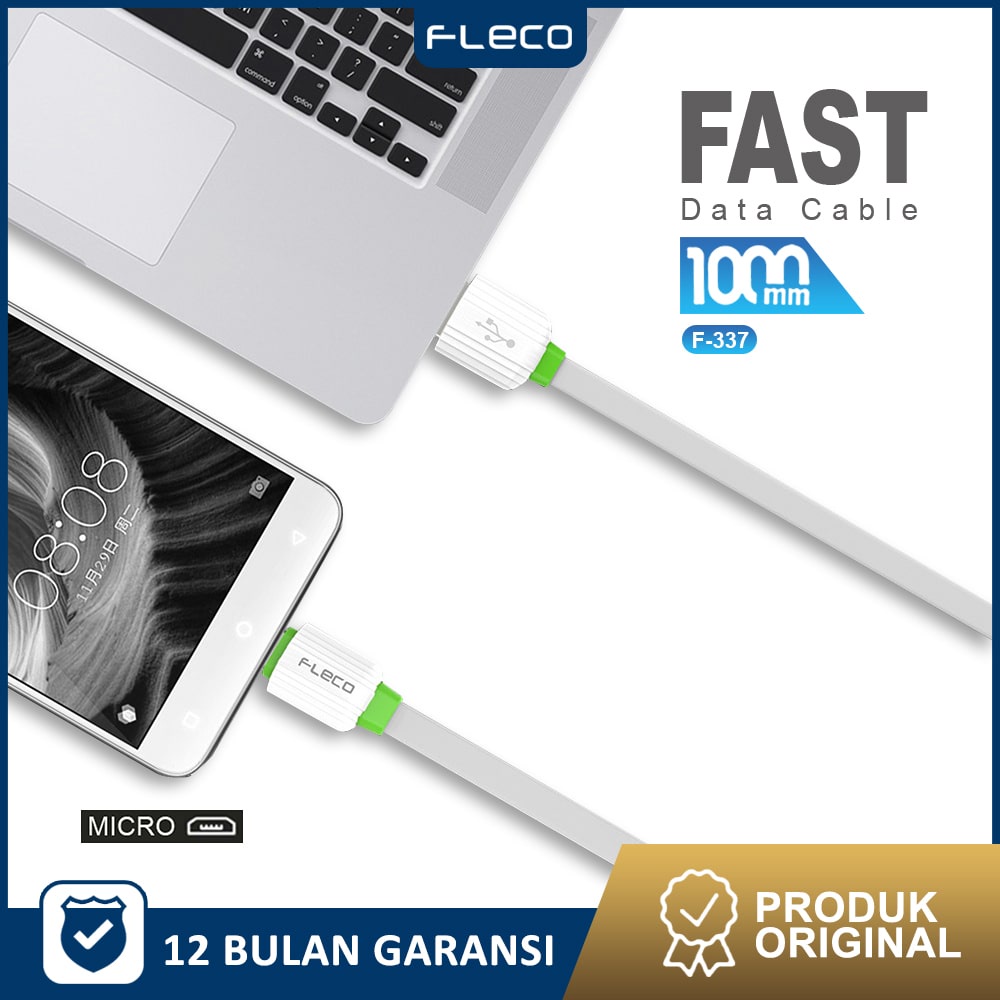 Micro USB Cable EMY Universal Kabel Data USB fast charging F-337 FLECO - Garansi 1 Tahun Rusak Ganti Baru