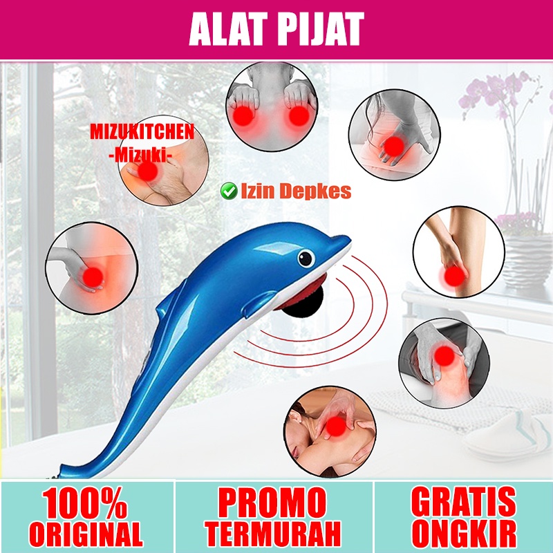 Alat Pijat Elektrik Dolpin 6in1 Terapi Infrared Dolphin Massager/Alat Pijat 6 kepala pijat bisa tukar