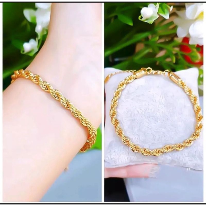 promo gelang tangan tambang lapis emas 24k sangat mewah