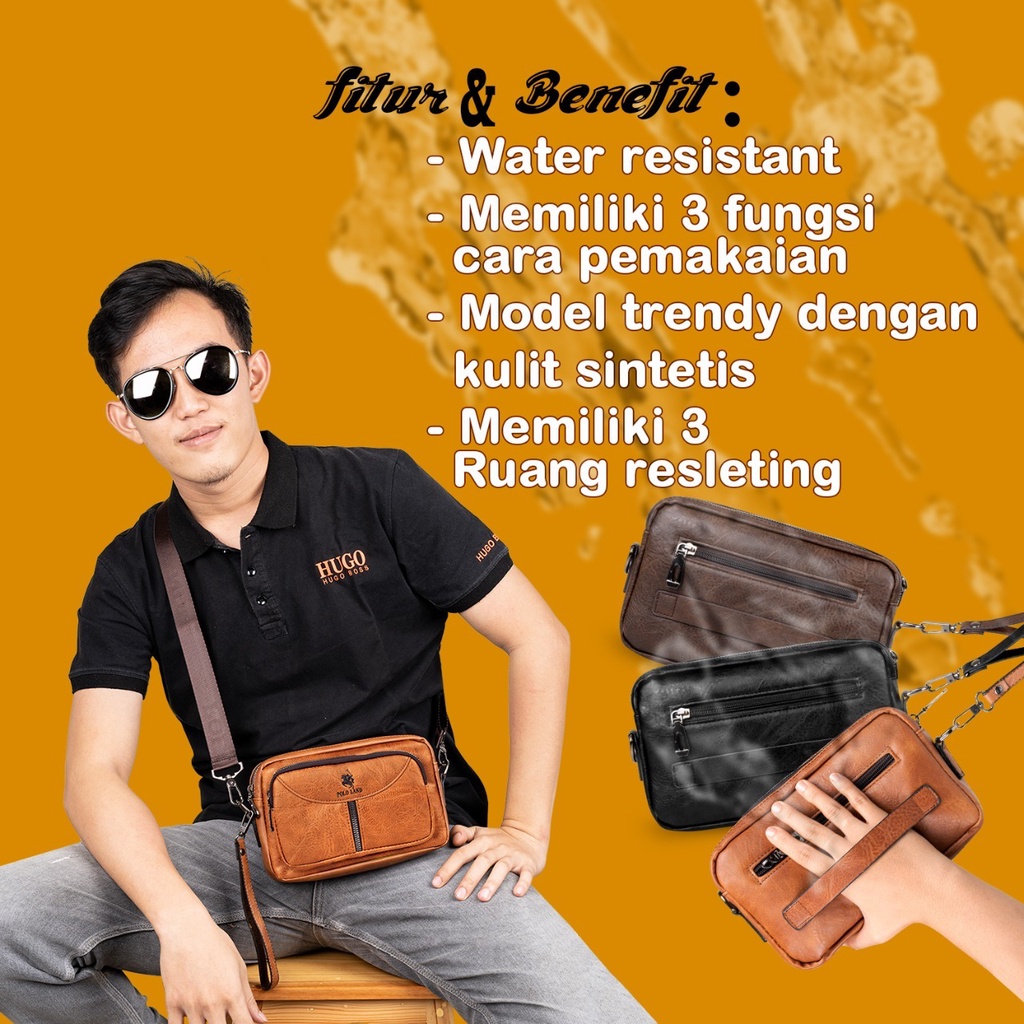 POLO LAND - Clutch Bag Pria Wanita WaterProof Tas Tangan Pria Wanita Anti Air Hand Bag Pria Puch Bag Pria Wanita - GOLDIES