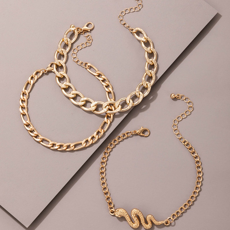 3pcs Punk Cuban Chain Bracelets Set For Women Miami Boho Thick Gold Color Charm Bracelets Bangles Fashion Jewelry