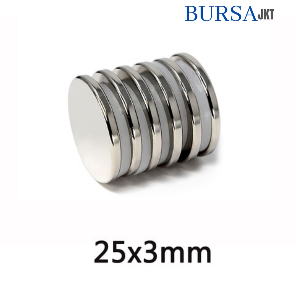 MAGNET SUPER KUAT N52 NEODYMIUM N52 BULAT STRONG NdFeB 25 x 3 MM