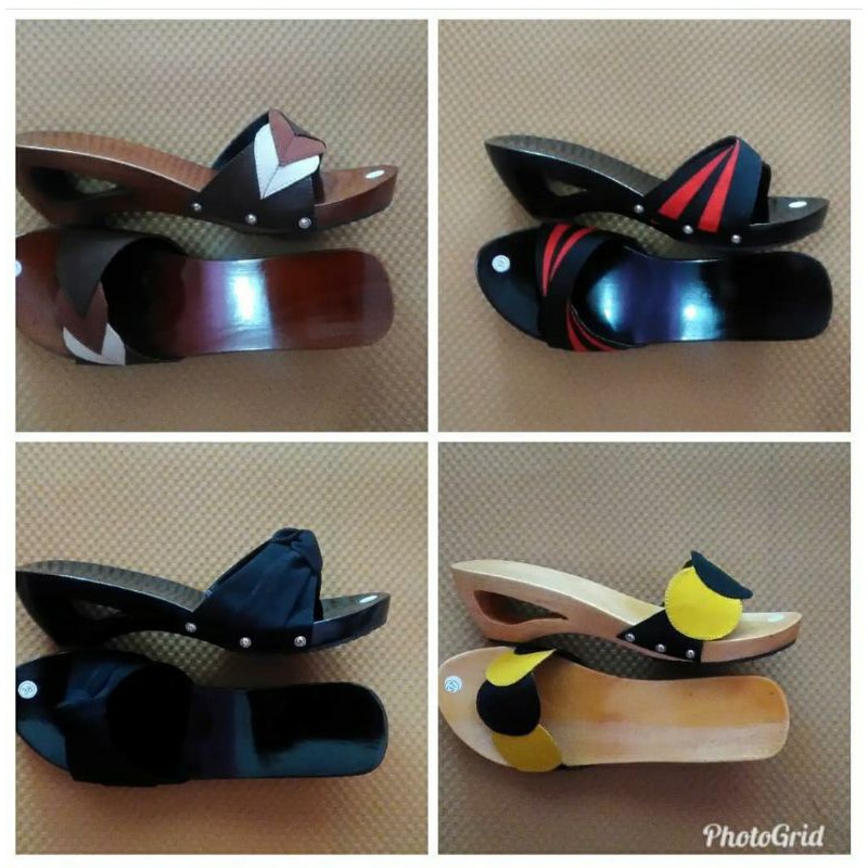 kelom geulis wedges 5 cm/sandal kayu 5cm/wedges kelom geulis 5cm