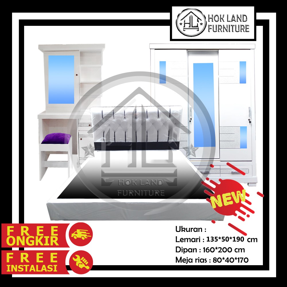 Paket Lamaran Seserahan Murah Divan Lemari 3P Meja Rias Termurah / Paket Seserahan Termurah / PS120 