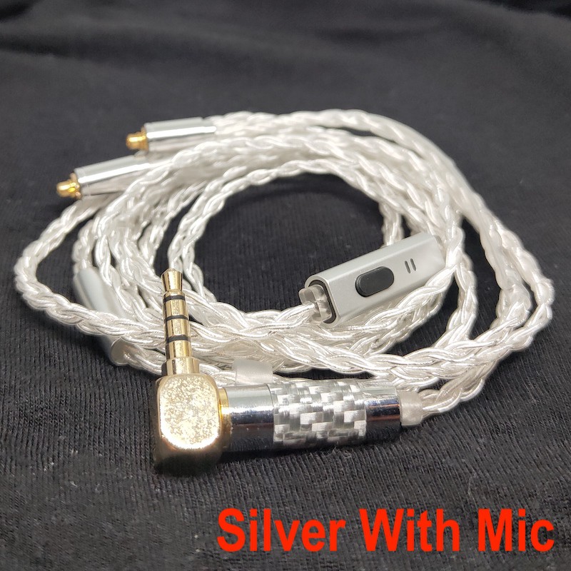 High End 8 Braid MMCX Pin Crystal Copper Silver Plated Upgrade Cable