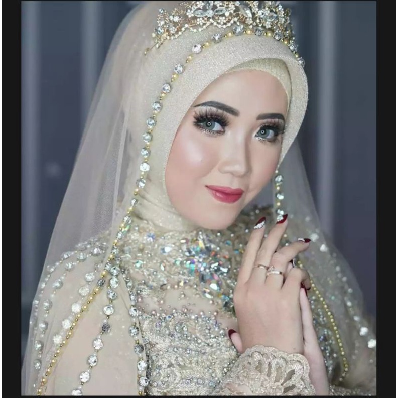 slayer pengantin veil permata kerudung pengantin mewah permata