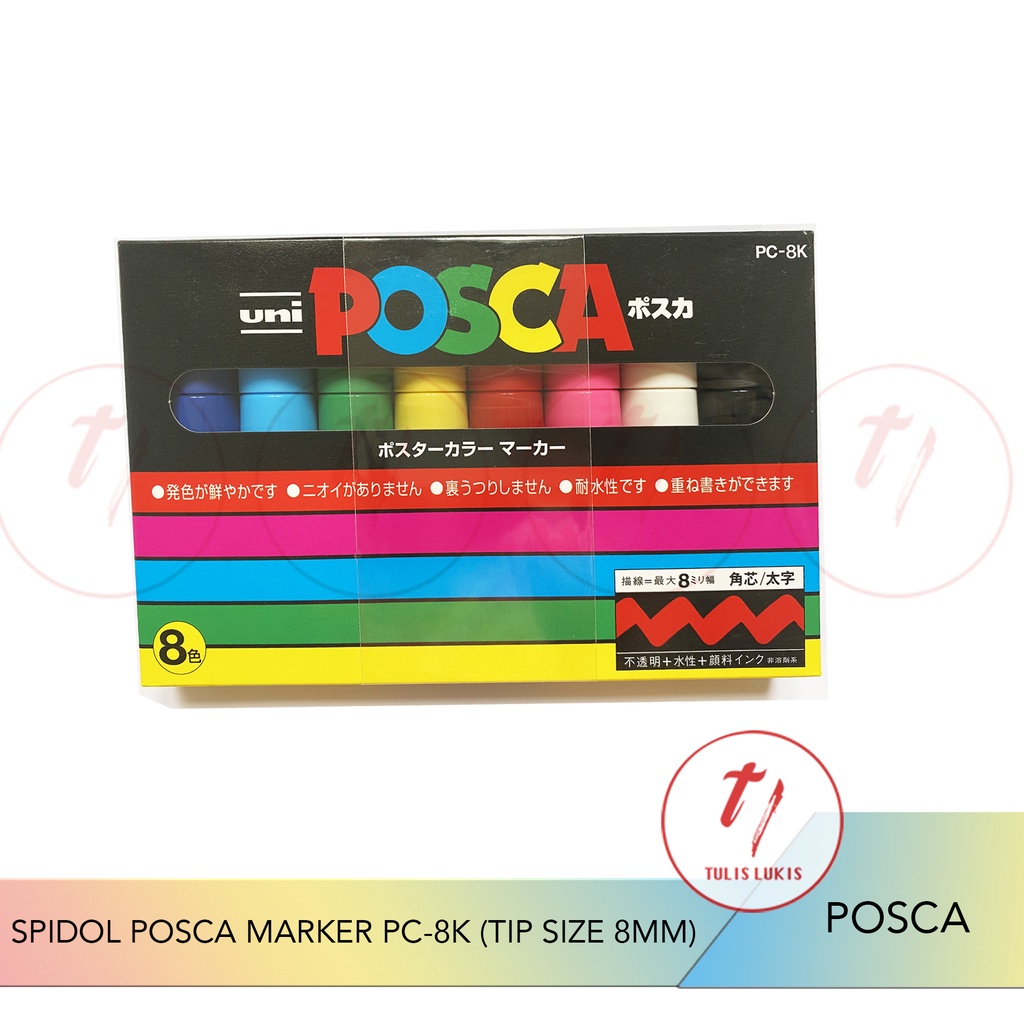 

Spidol Uni Posca Marker PC-8K Basic 8 Set (tip 8mm)