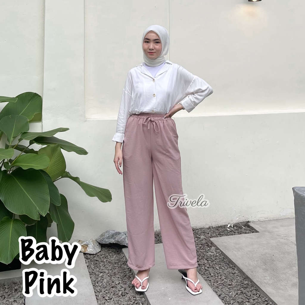 TRIVELA - Kulot Cringkel Airflow High Quality / Hanna Cullotes Cringkle Full Karet fit to XL SJJ