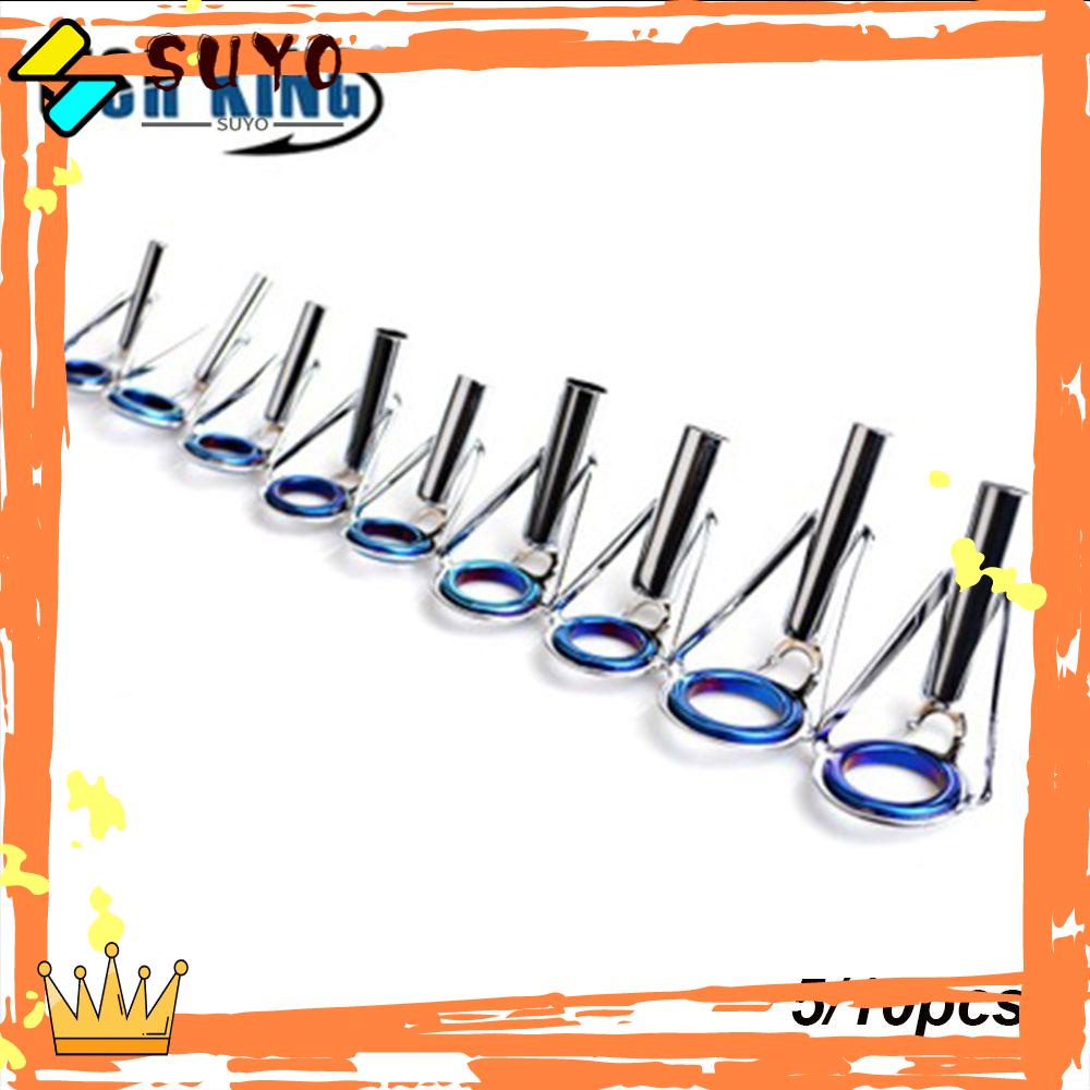 Suyo 5 / 10Pcs Guide Joran Pancing Kualitas Tinggi 1-9# Kit Ujung Perbaikan Bahan Stainless Steel