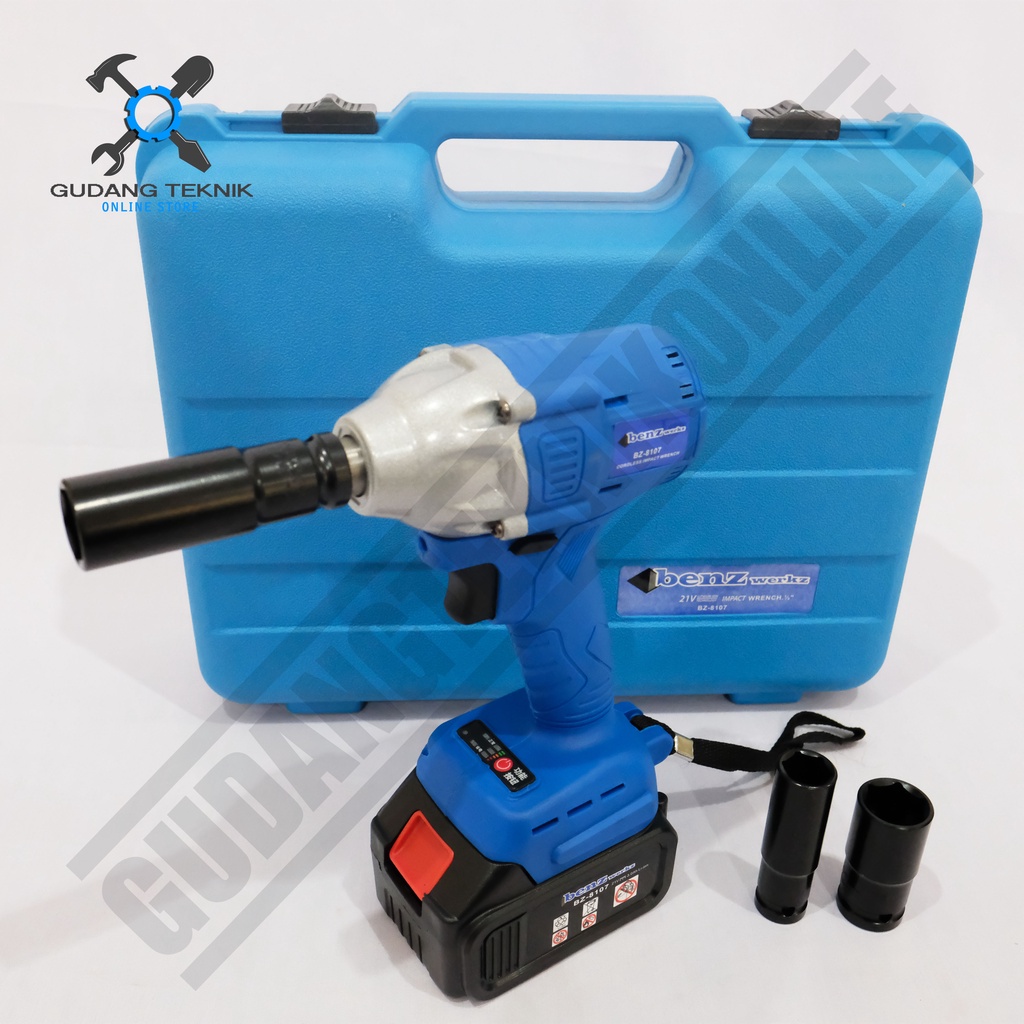 Cordless Impact Wrench 1/2&quot; BENZ BZ8107 / Mesin Pembuka Baut Baterai BENZ BZ 8107 1/2Inch 21V