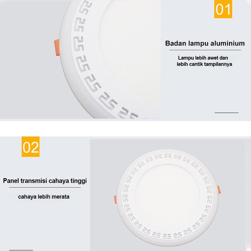 Golden LED Downlight 3 Warna 6W Hemat Daya