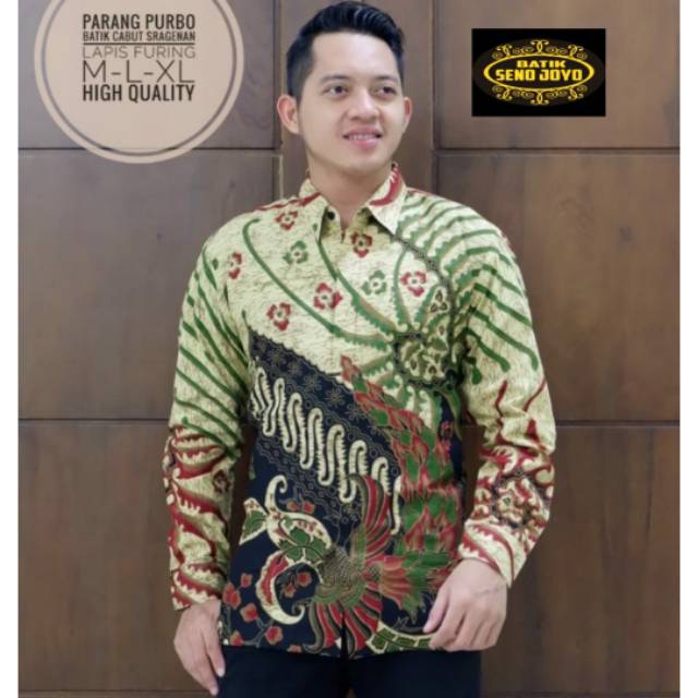 Kemeja Batik Pria Batik Lapis Furing Batik Motif Elegan  NEW PARANG PURBO