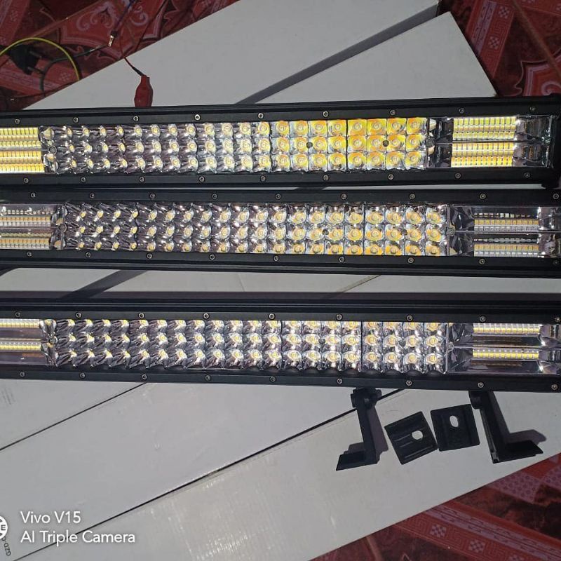 lampu led bar  3 baris 5 mode 2 warna pj 93 cm