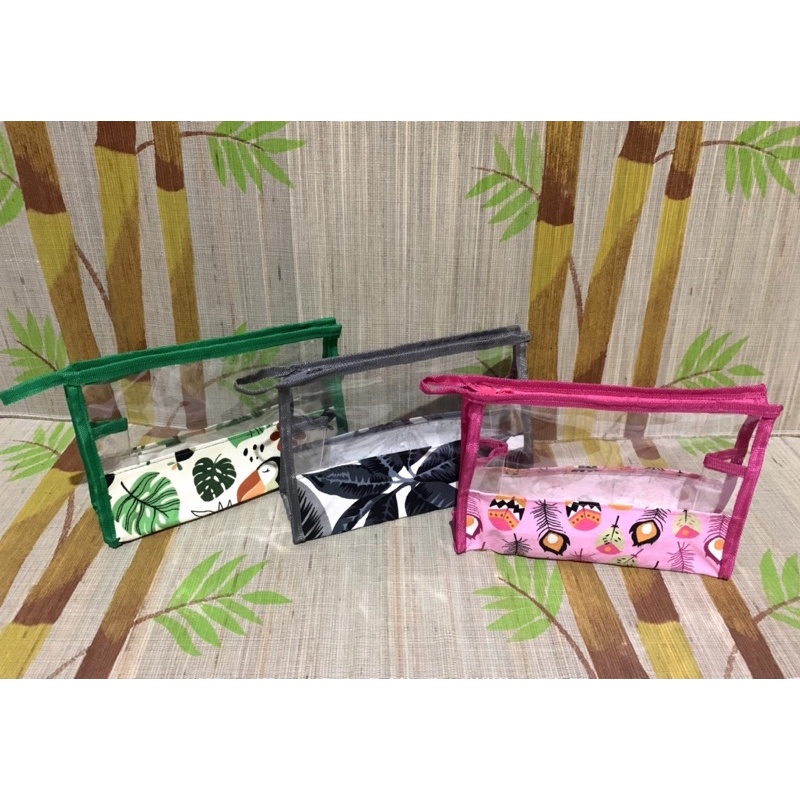 Pouch/organizer kosmetik mika kanvas tenteng (23x7x17cm)