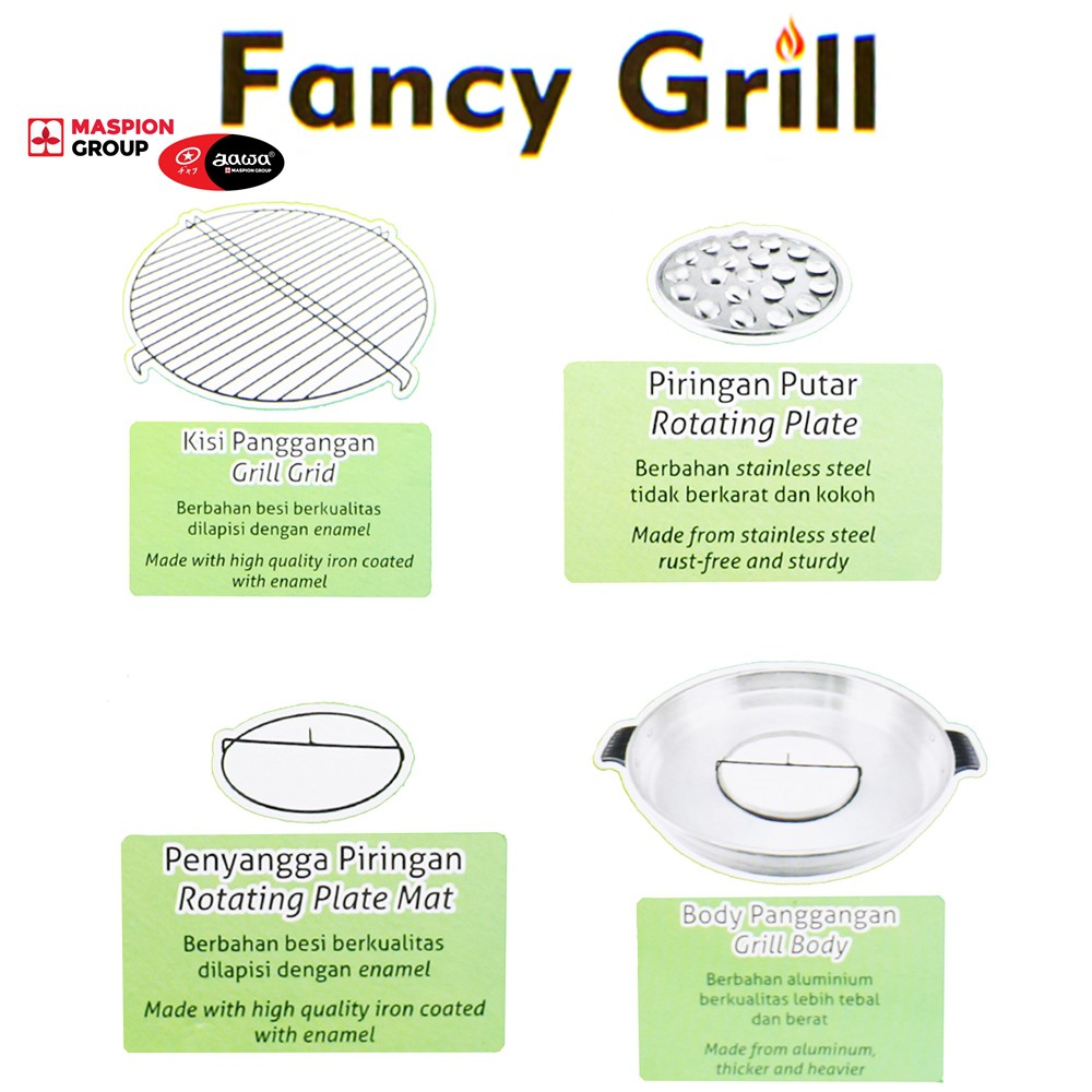 Alat panggangan Maspion Panggangan Fancy Grill 33 cm