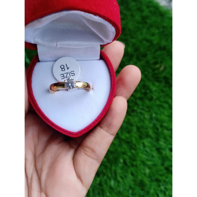 cincin titanium permata anti karat dan tidak mudah luntur A00011