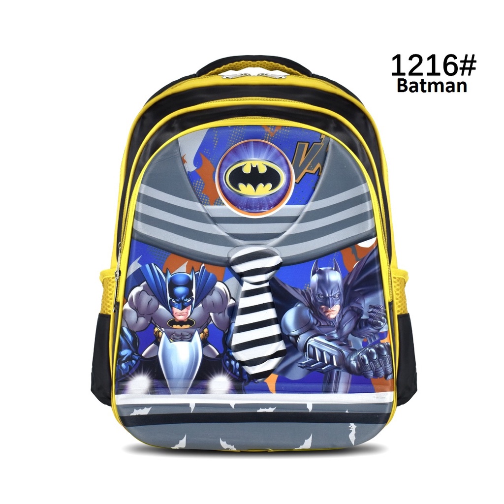 (RF) Tas Ransel 1216 &amp; 1218 Trolly Boys 16 Inch Tas Anak Cowok Cartoon (Batman,Spiderman,Ultraman,&amp;Captain)