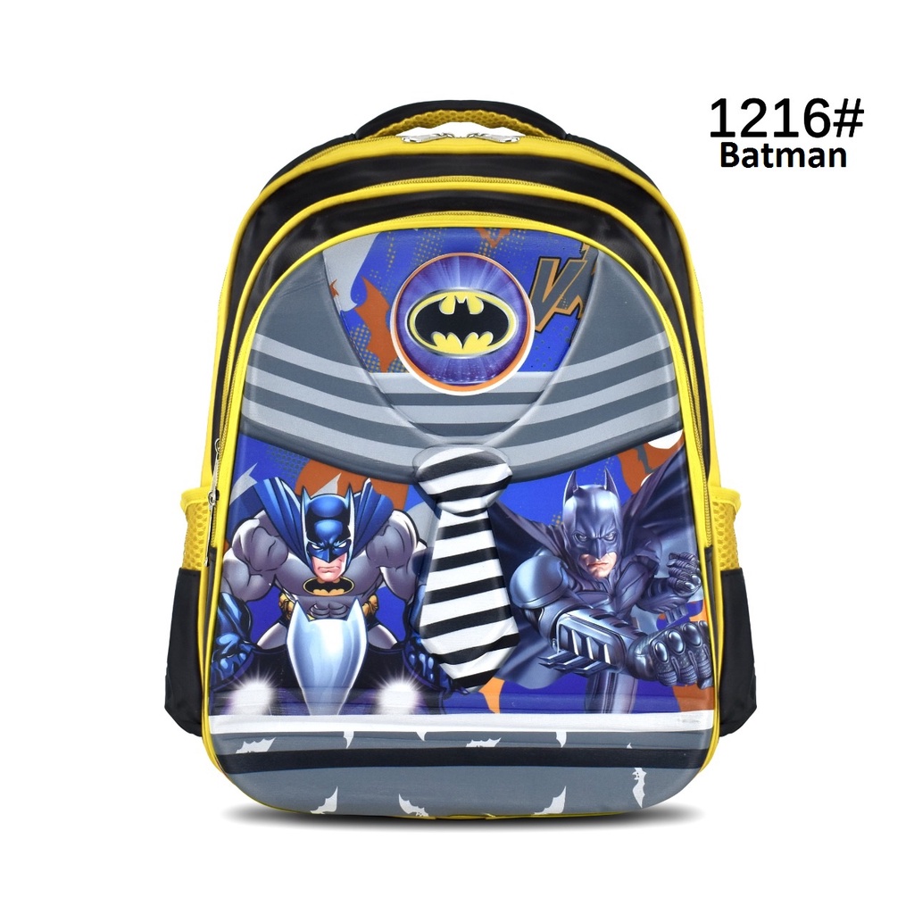 Tas Ransel Sekolah 1216 Boys 16 Inch Tas Anak Cowok Cartoon (Batman,Spiderman,Ultraman,&amp;Captain)