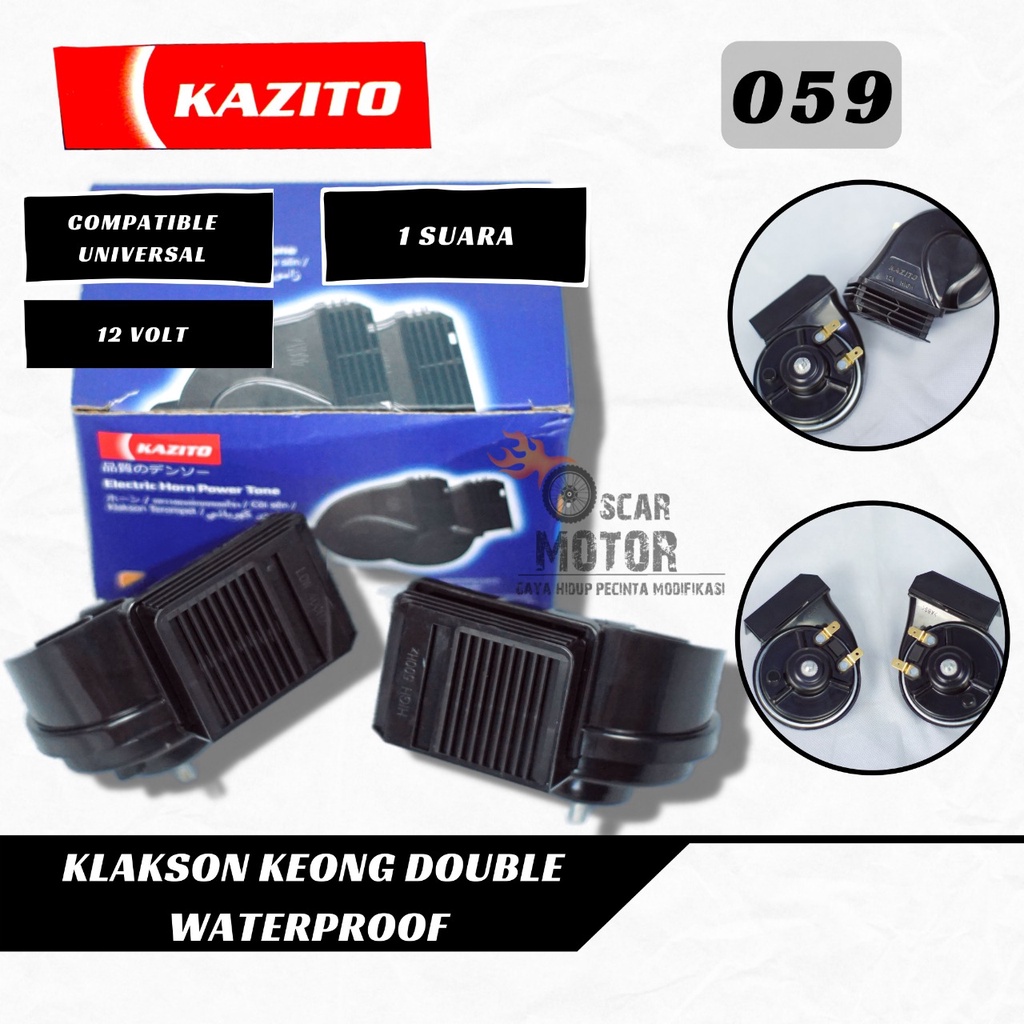 KLAKSON KEONG WATERPROF KAZITO TWINS WATERPROF KAZITO HORN TEROMPET DOUBLE UNIVERSAL   By Mega_Racing