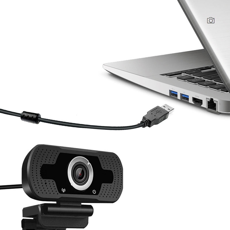 HD Webcam Desktop PC Laptop Video Conference 1080P with Microphone - Black - 7RCA0DBK